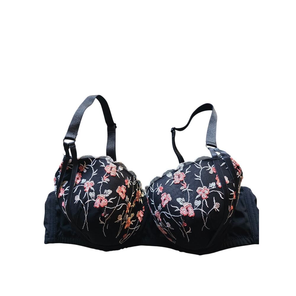 ⬇️SALE⬇️ Parfait Bra 40D Womens Plus Size Padded Underwired Black‎ Floral